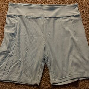 Light Blue Women's Shorts and Crop Top set
